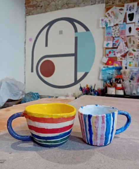 Mezcla de tecnicas en el Atelier dando como resultado estas piezas de cerámica